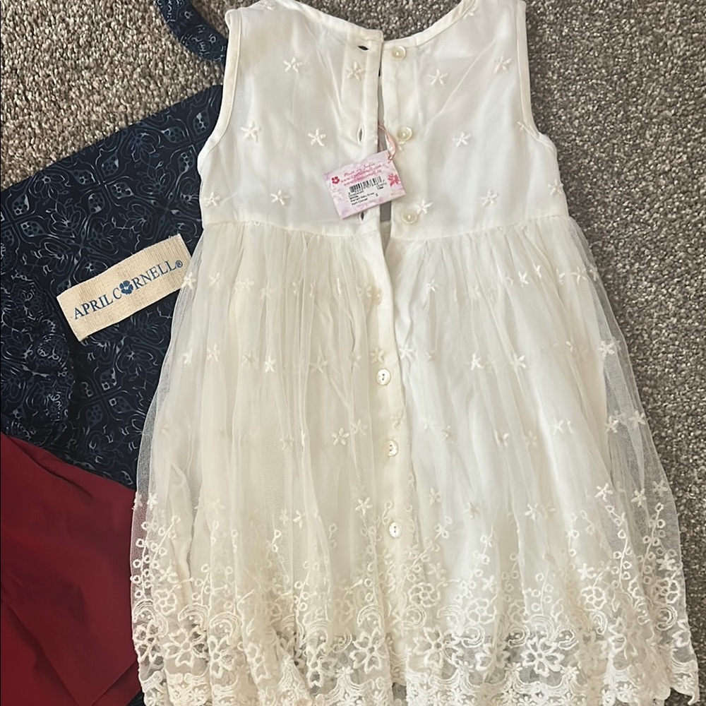 April Cornell ,Elegant Kids Dress Set - White and Red - Picture 6 of 6